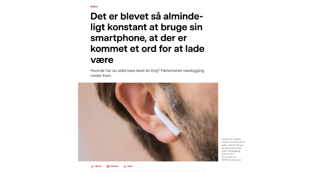 DR.dk: Det er blevet så almindeligt konstant at bruge sin smartphone, at der er kommet et ord for at lade være